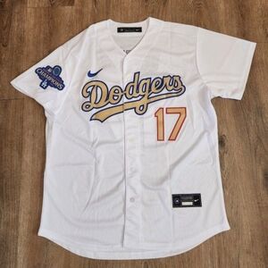 Ohtani Los Angeles Dodgers Gold World Series Fully Stitched Mens L Large New